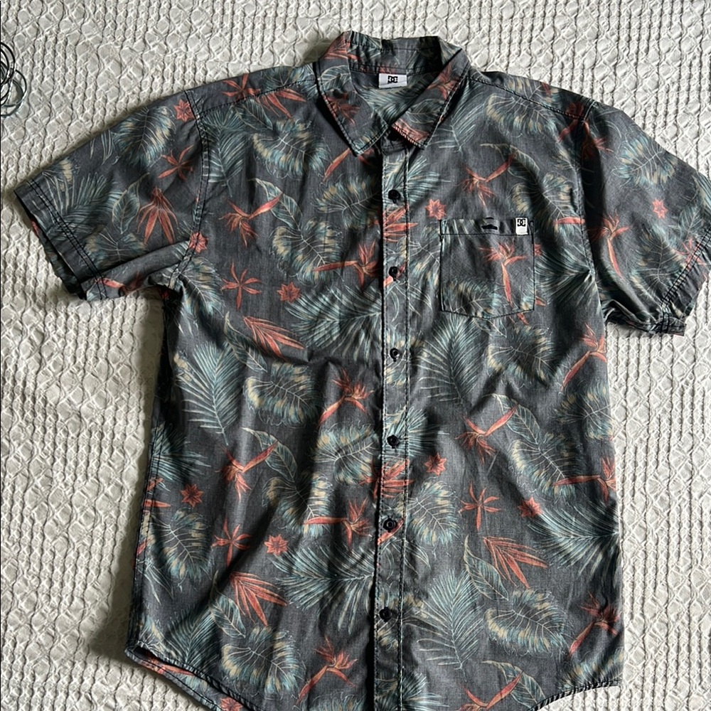 DC Gray and Orange Casual Button Down Shirt